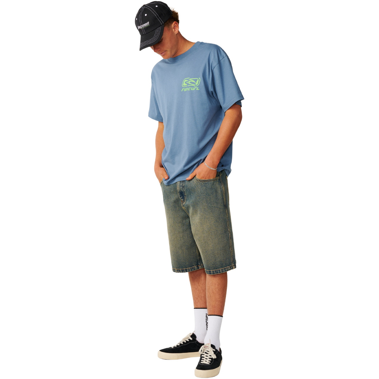 2026 Rip Curl Hommes Archives Déchirées T-Shirt 12PMTE - Bluefin